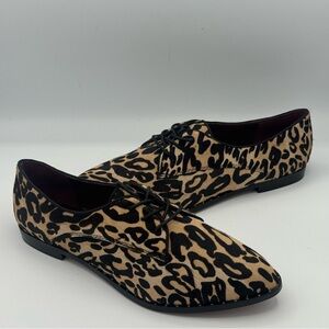 Report Signature Tahoe 2 Leather Calf Hair Leopard Print Oxfords